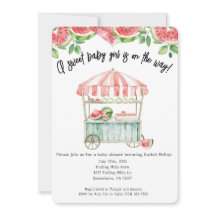 Watermeloen Baby Girl Douche Uitnodiging