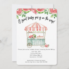 Watermeloen Baby Girl Douche Uitnodiging