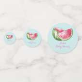 Watermeloen Baby shower Aqua Blauwgroen Turquoise Confetti (Achterkanten)