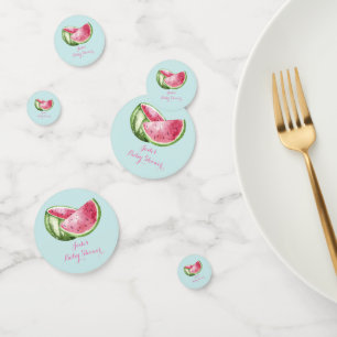 Watermeloen Baby shower Aqua Blauwgroen Turquoise Confetti