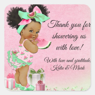 Watermeloen Baby shower Favor Stickers