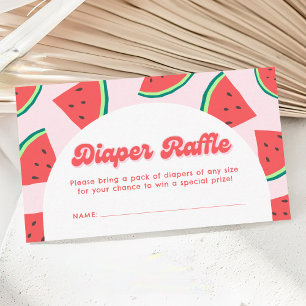 Watermeloen Baby shower Luier Raffle Ticket Informatiekaartje