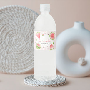 Watermeloen Baby Shower Waterfles Etiket
