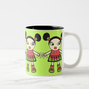 Watermeloen baby tweekleurige koffiemok