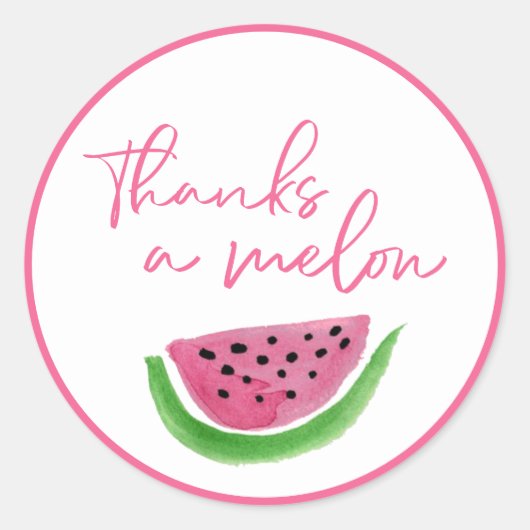 Watermeloen Bedankt een meloen Dank u Ronde Sticker (Voorkant)