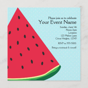 Watermeloen Blauw Plezier Zomer Verjaardagsfeestje Kaart