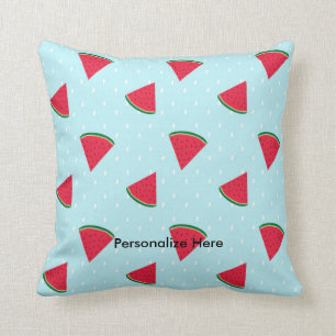 Watermeloen Blauwe Fun Zomer Fruit Worp Kussen