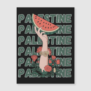 Watermeloen, bloemen en Palestijnse tekst Herhaal