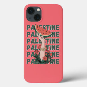 Watermeloen, bloemen en Palestijnse tekst Herhaal iPhone 13 Hoesje