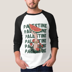 Watermeloen, bloemen en vrij Palestina Herhaal T-shirt