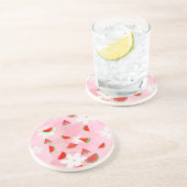 Watermeloen Bloom – Fun Summer Floral Pattern Zandsteen Onderzetter (Zijkant)