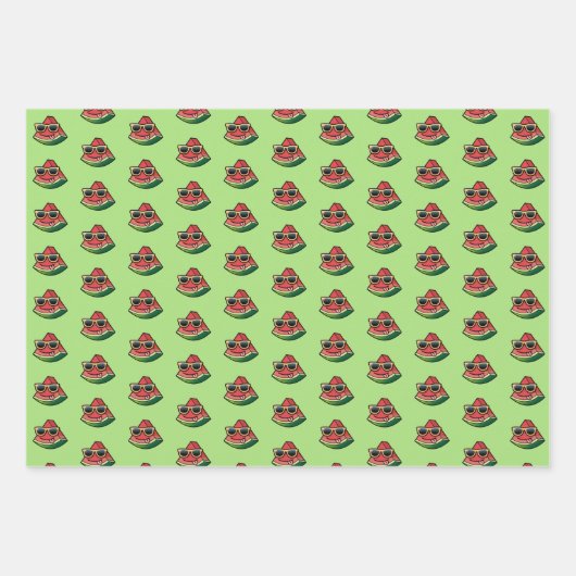 Watermeloen Cartoon Patroon Papierbladen overvulle Inpakpapier Vel (Voorkant 2)