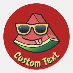 Watermeloen Cartoon Ronde Sticker