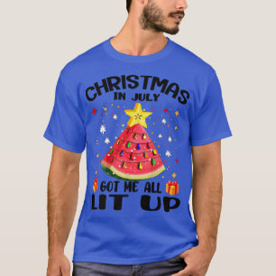 Watermeloen CHRISTMAS IN JULY Summer Xmas Mannen V T-shirt