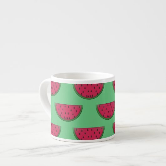 Watermeloen Design Bone China Espresso Mokken (Voorkant links)