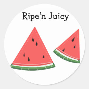 Watermeloen die Rijp'n Sap is Ronde Sticker