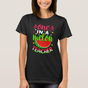 Watermeloen één in een Melon-leraar zomer T-shirt