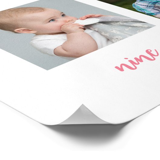 Watermeloen Eerste Jaar Verjaardag Fotobord Poster (Hoek)