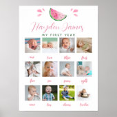Watermeloen Eerste Jaar Verjaardag Fotobord Poster (Voorkant)