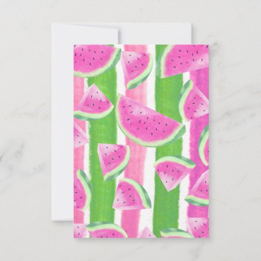 Watermeloen eerste verjaardag taartmes gedicht kaart (Achterkant)