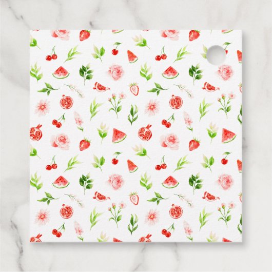 Watermeloen en granaatappel bruiloft dank u bedankjes labels (Achterkant)