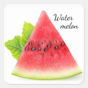 Watermeloen en munt vierkante sticker
