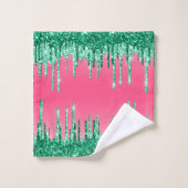 Watermeloen en roze glitter Dripping Luxury Bad Handdoek (Wasdoekje)
