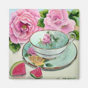 Watermeloen en Tea Magnet Magneet