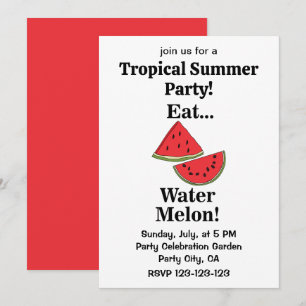 Watermeloen Fruit Grappig Tropisch Zomerfeest Kaart