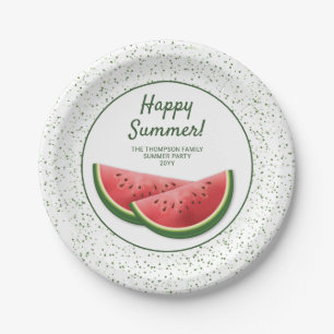 Watermeloen Fruit Schijven Familie Zomerfeest Papieren Bordje