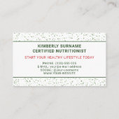 Watermeloen Fruit Slices Voedingsdeskundige Diëtis Visitekaartje (Achterkant)