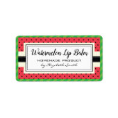 Watermeloen fruit smaak zelfgemaakte lippenbalsem etiket (Voorkant)