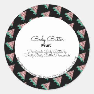 Watermeloen Fruit Zomer Body Butter Bad Branding Ronde Sticker