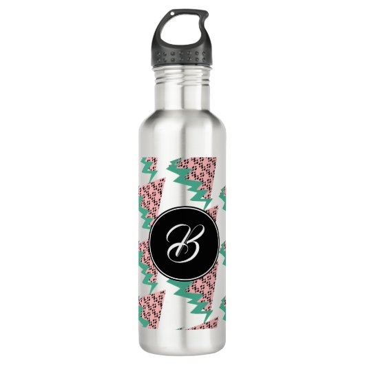 Watermeloen Geometric Patterned Tropical Summer Waterfles (Voorkant)