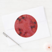 Watermeloen gesneden ronde sticker (Envelop)