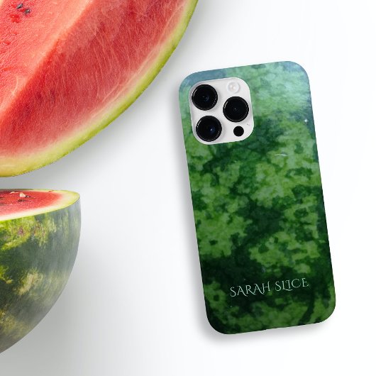 Watermeloen Groene Fruit Korst Monogrammed Case-Mate iPhone Case