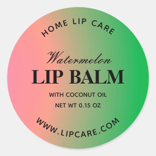 Watermeloen groene roze gradiënt Lip Balm Labels (Voorkant)