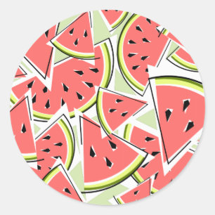 Watermeloen Groene sticker rond