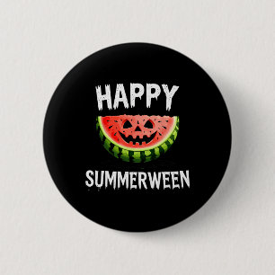 Watermeloen Jack O Lantern Zomer Halloween Happy S Ronde Button 5,7 Cm