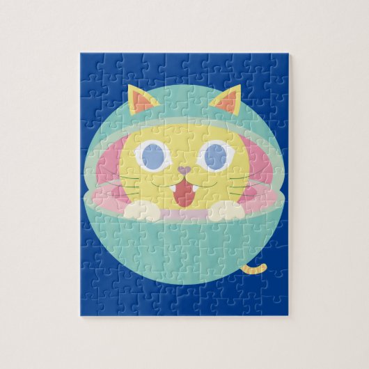 watermeloen katje puzzel legpuzzel (Verticaal)