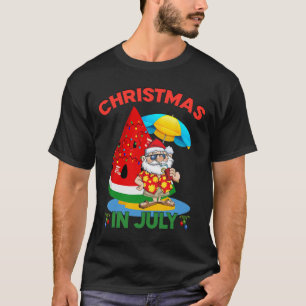 Watermeloen Kerstboom Kerst in Juli Zomer T-shirt