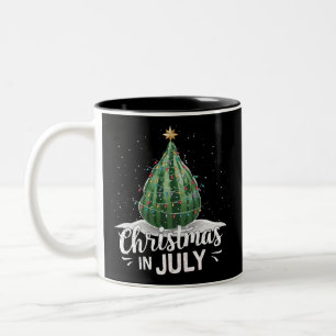 Watermeloen Kerstboom Kerst in Juli Zomer Tweekleurige Koffiemok