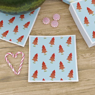 Watermeloen Kerstboom Patroon Zomerfeest Servetten