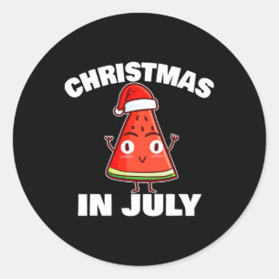 Watermeloen Kerstmis In Juli Kerstboom Zomer Ronde Sticker