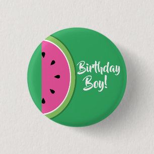 Watermeloen Kind Birthday Ronde Button 3,2 Cm