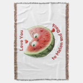 Watermeloen Liefde: Zoet & Sappig Hart Deken (Voorkant Verticaal)