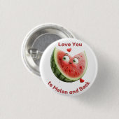 Watermeloen Liefde: Zoet & Sappig Hart Ronde Button 3,2 Cm (Voorkant /achterkant)