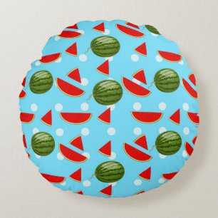 Watermeloen met plak rond kussen