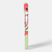 Watermeloen 'Monogram' groene iPhone case verticaa (Achterkant / Links)