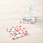 Watermeloen Multi Vierkante Kartonnen Onderzetter (Insitu)